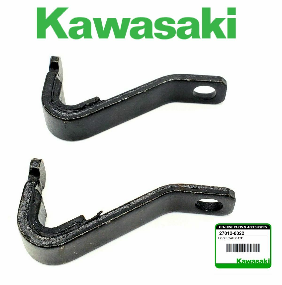 NEW GENUINE OEM 1990 & UP KAWASAKI MULE TAIL GATE HOOKS 2 PACK, 27012