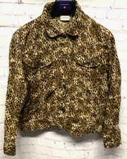 Chico's Women's Jacket Top Animal Print Medium/8 Chico's 1 Button Front