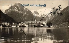 Old postcard AK NORWAY Kvikne Hotel, Balholmen. (258000)