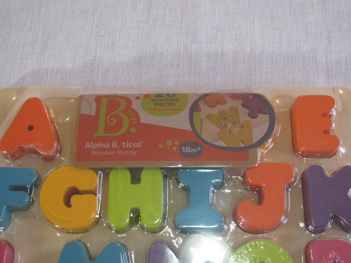 ★ABC★2本セット NEW Battat B toys Alpha B tical 26 pc Wooden Puzzle CH0940, 18 mo+