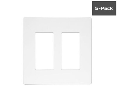 Paladin   Screwless Decorator / GFCI Wall Plate   2 Gang White (5 Pack)