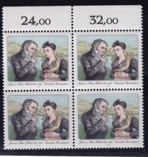 Bundesrepublik MNH ** 1246 SC 1438 Johann Peter Hebel block of 4
