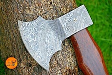 HANDMADE DAMASCUS STEEL BLADE AXE /HATCHET/INTEGRAL/VIKING/THROWING/TOMAHAWK-554