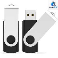SanDisk 2GB USB 2.0 Flash Drives Pack of 2 Swivel Memory Stick Black
