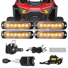 UTV Turn Signal Kit with 110dB Horn, Plug and Play Pre-Wired Blinker Style 2