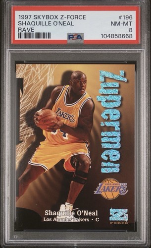 1997 Skybox Z-Force #196 Shaquille O’Neal RAVE /399 PSA 8 NM-MT POP 10 ...