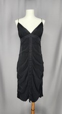 Y2k Nicole Miller Silk Blend Slip Dress 12 Babydoll Ruched Cocktail Vamp Prom