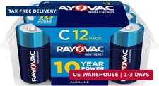 C Batteries 12 Count Alkaline Size C Cell Batteries Pack of 12 1.5V 814-12PPK