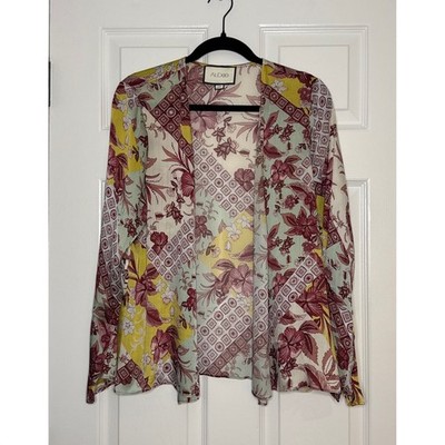 ALEXIS Patchwork Floral Kimono Cardigan Lightweight Boho Kimono Cover Up OS