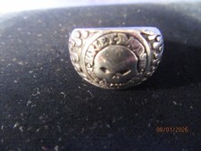 BAGUE CRÂNE MOTO HARLEY DAVIDSON ARGENT TAILLE 11