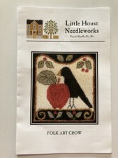 Folk Art Crow Black Crow & Apple Little House...