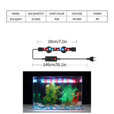 90-260V Aquarium Light LED Waterproof Fish Tank Clip Light Underwater Decor Ligh