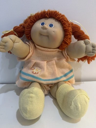 1985 Cabbage Patch Kid CPK Orange Hair Blue Eyes HM8 Knit Duck Dress CLEAN 💗!!