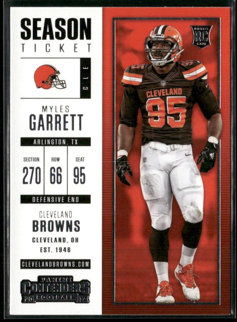 2017 Panini Contenders Myles Garrett Season Ticket RC #44 Browns