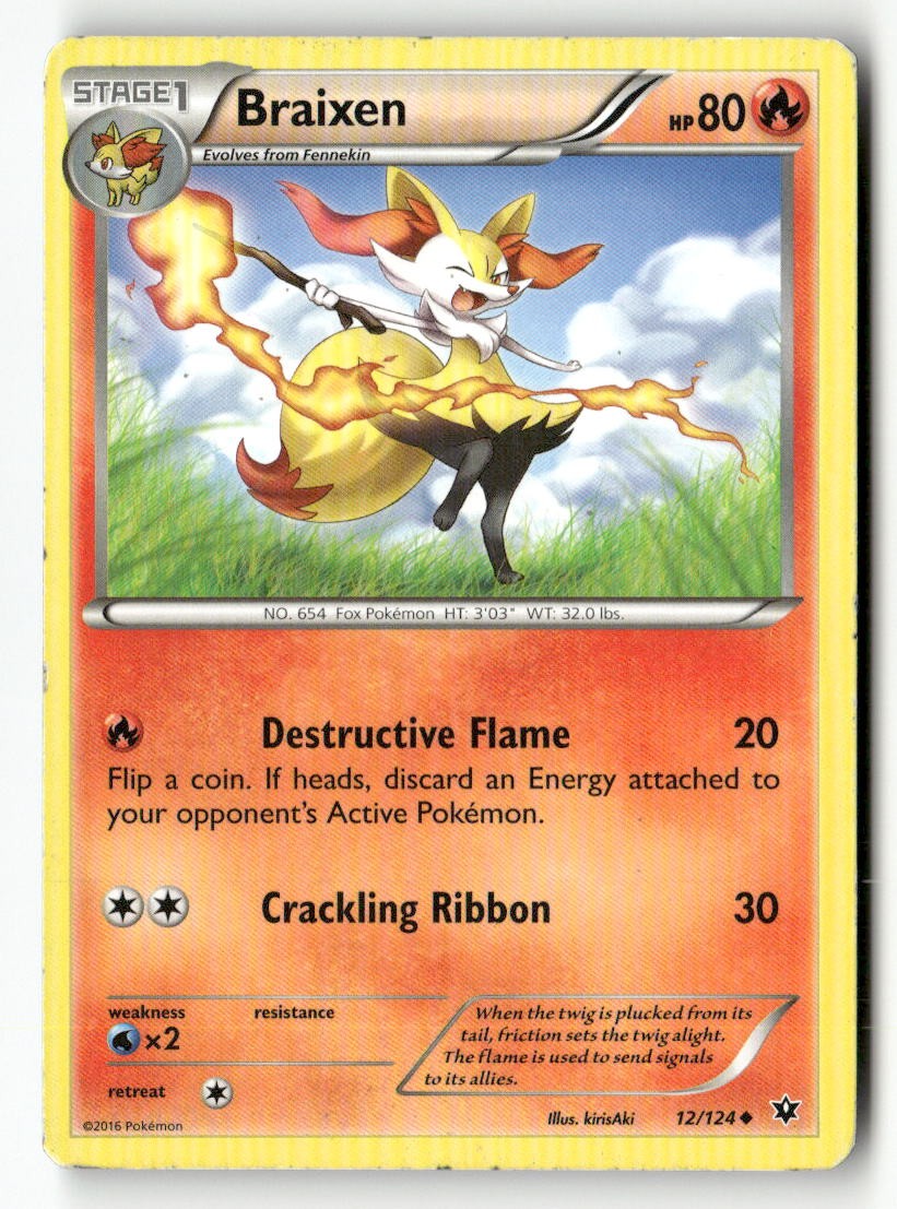 Braixen 12/124 Uncommon Fates Collide Pokemon Lightly Played