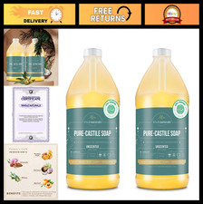 Pure Castile Soap Liquid Unscented - EWG Verified, Palm Oil Free, 1 Gallon 2x32