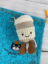 Jellycat Amuseables Coffee To Go Plush Bag Charm Keychain NWT 2026