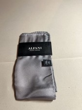 Alfani 100 Silk Silver Pocket Square