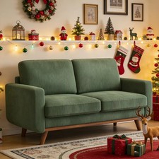 Divano 2 Posti Divano con Braccioli Rivestimento in Cord 172x84cm Due Posti Divano Imbottito Divano