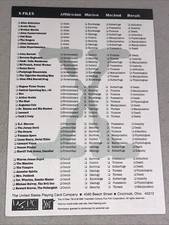 X-Files CCG US Playing Card Company 1996 (1) Score Sheet Paper US PC GAMES NXT