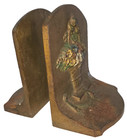 ANTIQUE BRADLEY HUBBARD CAST IRON FLOWER GARDEN PLANT BASKET BOW SET 2 BOOKENDS — photo 9