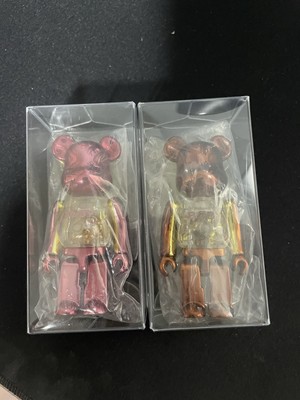 Medicom Toys Bearbrick 100% My First Baby Pink Gold and SteamPunk