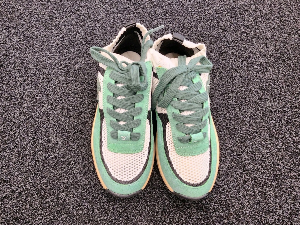 Chanel CC Knit Sneaker Green Used Shoes 36 | eBay