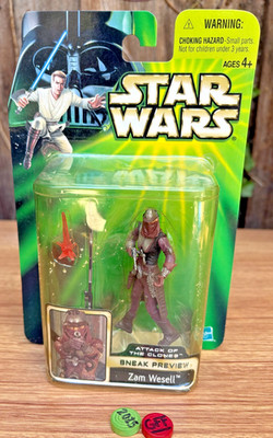 Star Wars Attack of the Clones Bounty Hunter Zam Wesell Action Figure -GDJ-P-257