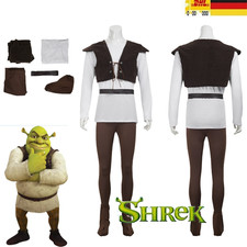Shrek Green Monster Cosplay Costume Halloween Carnival Party Suit Vest Pants TOP