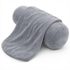 2Pcs Cervical Neck Roll Pillow Cover, Pillow Case with Zipper Round Pillowcov...