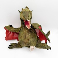 Folkmanis Winged Green Dragon Polyester Hand Puppet W/ Red Wings, 16" Inches