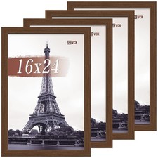 VCK 16x24 Brown Poster Frame 4-Pack Wood Picture Frames w/ Plexiglass Display