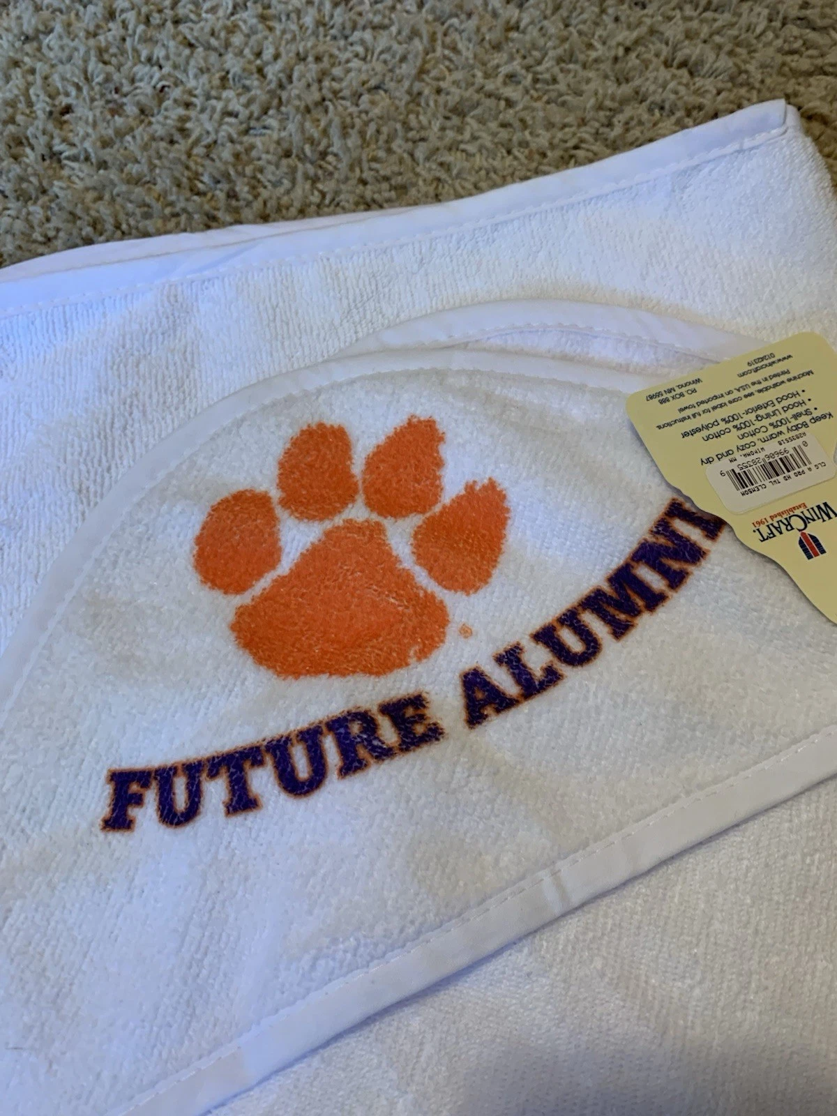 Clemson Future Alumni Baby Hooded Towel
