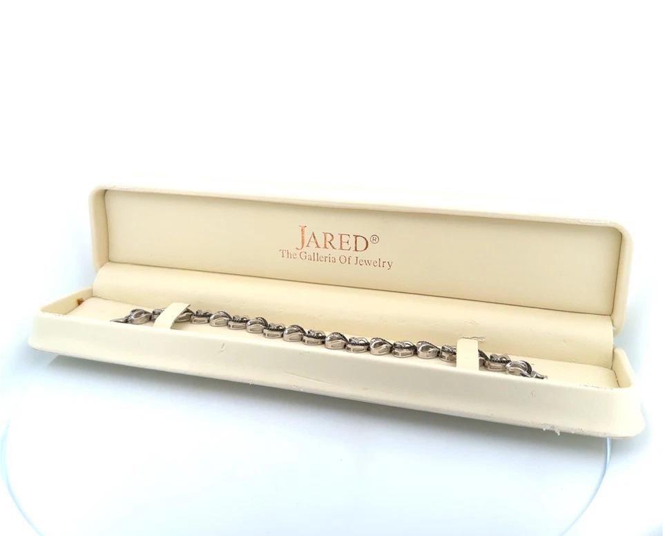 7.5” Jared 925 Sterling Silver Open Heart Link Bracelet w/ Box 17.7g - Image 4 of 4
