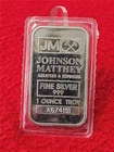 1 TROY OZ 999.0 SILVER INGOT JM JOHNSON MATTHEY SER#A674151    #T1845