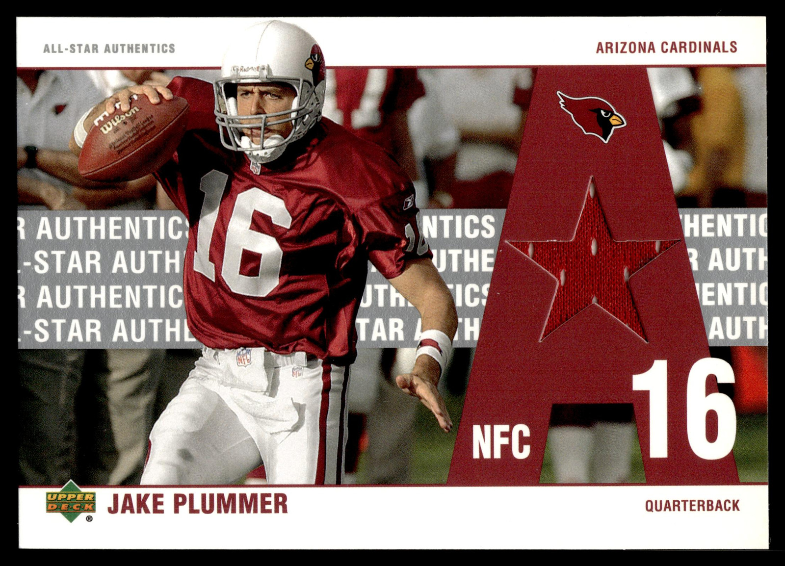 2002 UD Authentics #AA-JP Jake Plummer All-Star Jersey