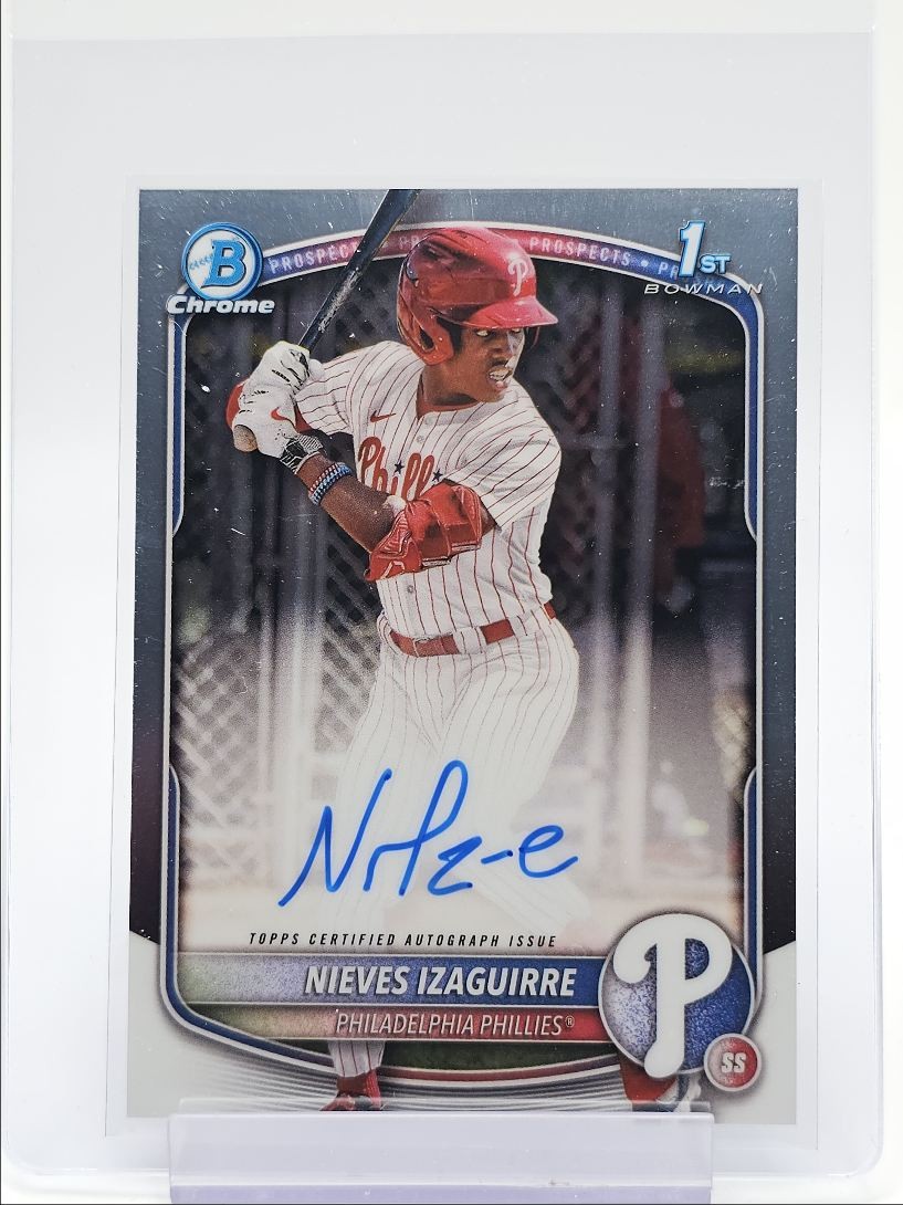 NIEVES IZAGUIRRE 2025 BOWMAN CHROME 1ST AUTOGRAPH BASEBALL AUTO Q2754