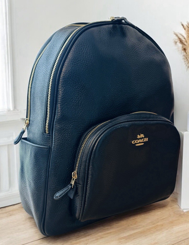 Coach Large Court Backpack in Signature Large Black | eBay