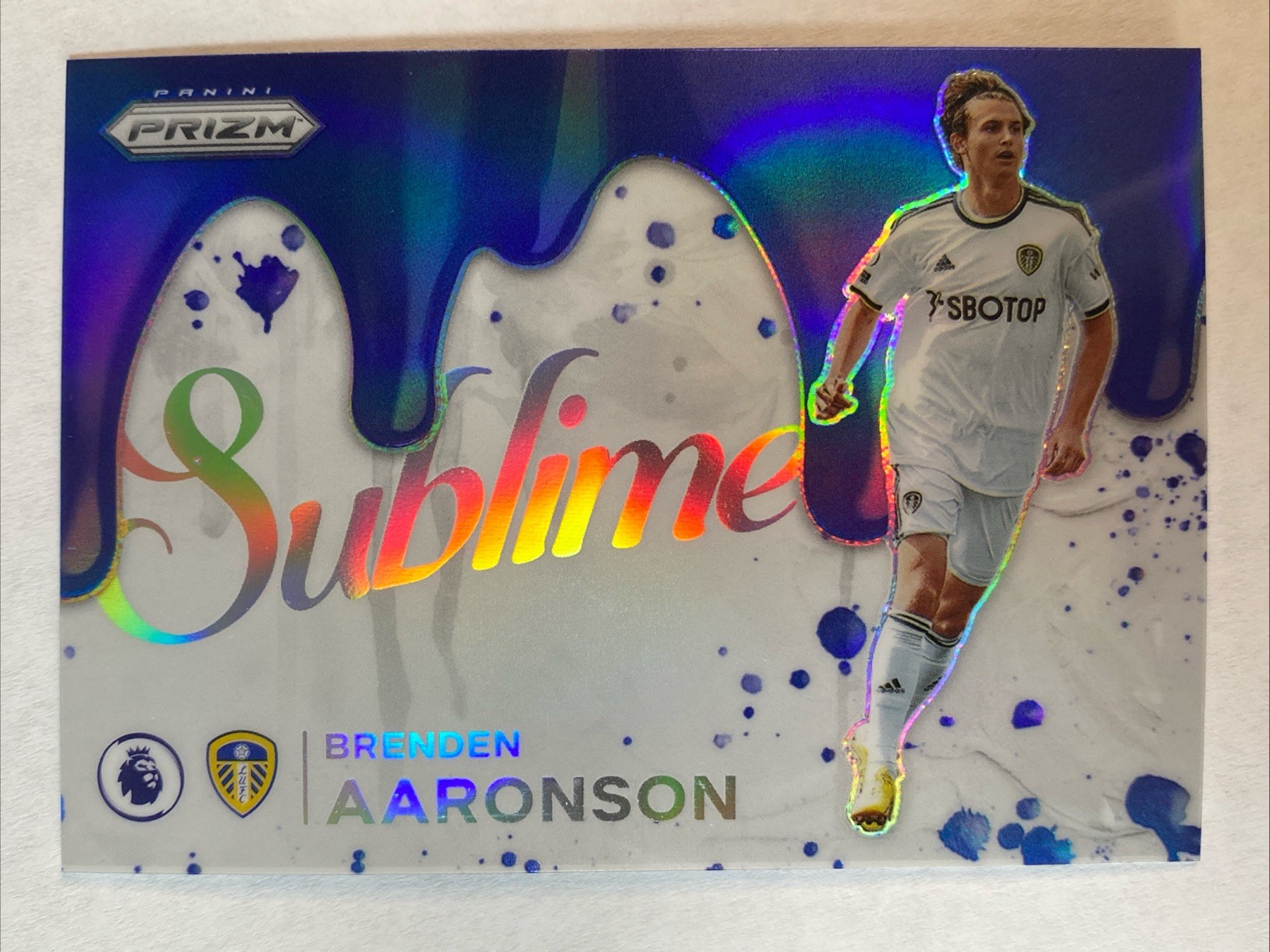 BRENDEN AARONSON 2022-23 Panini Prizm EPL #2 SUBLIME Case Hit SSP Leeds USMNT