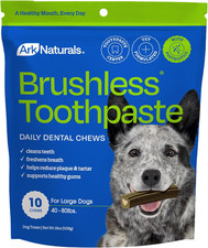 Brushless Toothpaste, Dog Dental Chews for Large Breeds, Freshens Breath, Helps