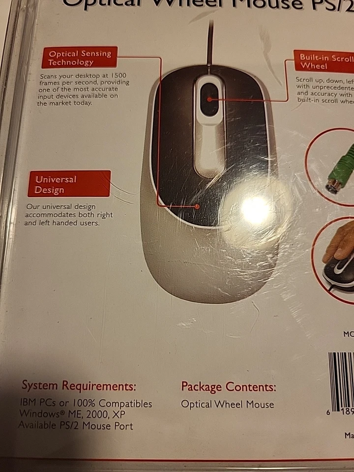 Inland Optical Wheel Mouse PS/2 800dpi New Scroll Wheel Universal Design PC XP - Image 3 of 4
