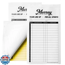Murray Sporting Goods Baseball/Softball Lineup Cards - 50 Games with 16 Playe