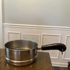 Vintage  Revere Ware 7.25" Strainer Steamer Insert W/Handle 2 & 3 Quart Saucepan