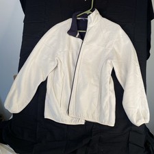 Lands' End Long Sleeve Fleece Pullover White Vtg