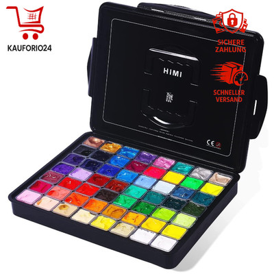 Gouache Farbset 56 Farben 30ml, 8 Metallic & 6 Neon in Tragetasche