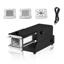 Electric French Fry Cutter Commercial Potato Cutter Slicer w/1/2"1/3"3/8" Blades