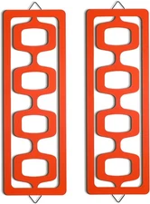 Abstract Mid Century Wall Sculpture - 2 Pc Geometric Art Panels,