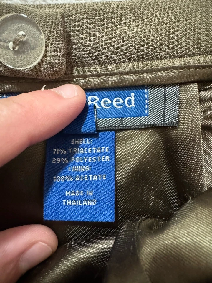 Falda recta para mujer Austin Reed verde oliva gamuza talla 8 Foto 3 de 4