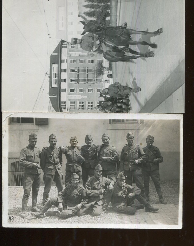 Switzerland Military 2 Real Photo Cards Officer on Horseback R Freudiger, Bülach