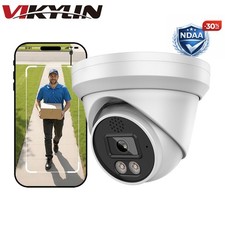 VIKYLIN 6MP IR 30M Turret Security Camera MIC Speaker Audio Outdoor Waterproof